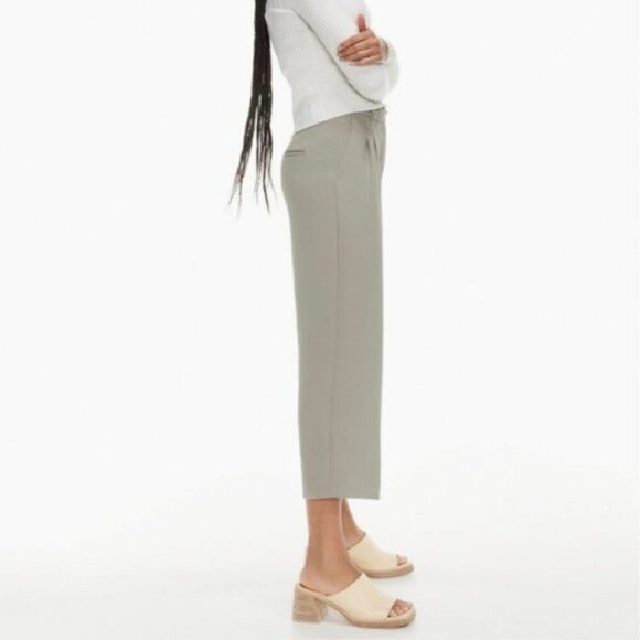 WILFRED Effortless Crop Pant Talin Basalt Grey Tall High Rise Pants 0 ARITZIA - Picture 6 of 13